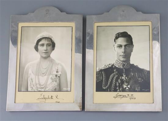 A pair of Royal Presentation photographs in silver frames,